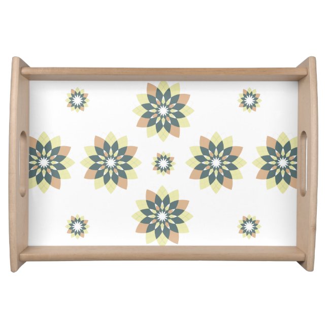 Elegant Modern Geometric Star Bursts Serving Tray (Front)
