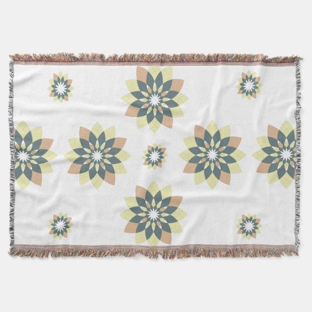 Elegant Modern Geometric Star Bursts Throw Blanket (Front)