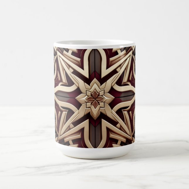 Elegant Modern Geometric Star Patterned Coffee Mug (Center)