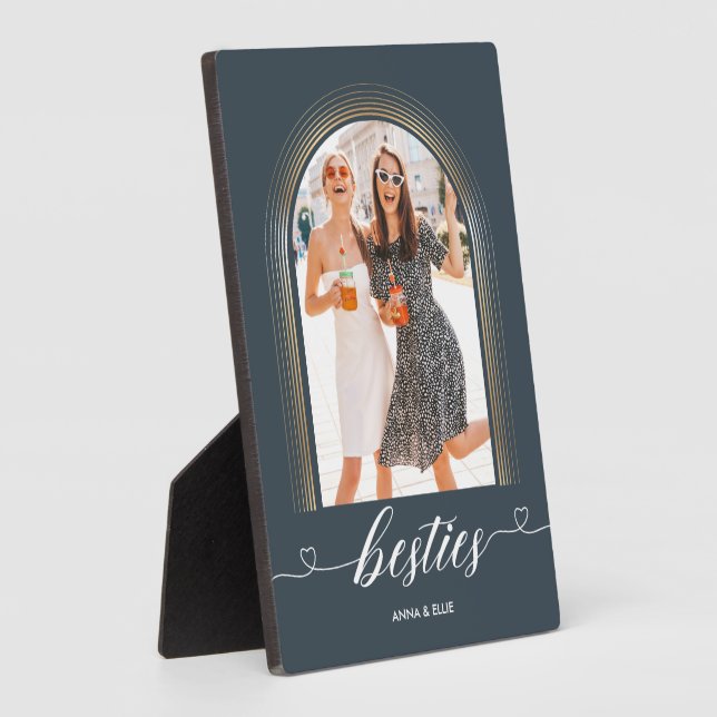 Elegant Modern Gift for Bestie BFF Photo Keepsake Plaque (Side)