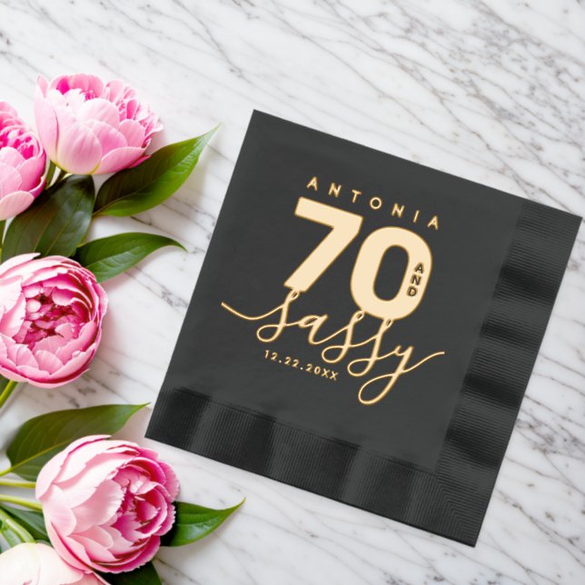 Elegant Modern Girly 70 and Sassy Foil Napkins (Insitu (Wedding))
