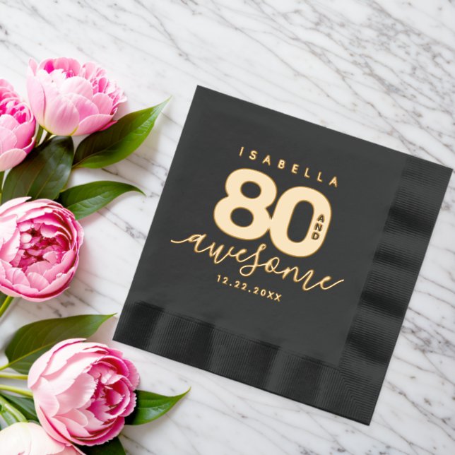 Elegant Modern Girly 80 and Awesome Foil Napkins (Insitu (Wedding))