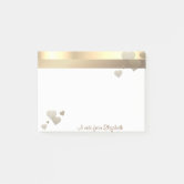 Elegant Faux Gold Heart Post-it Notes