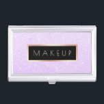 Elegant modern girly purple glitter makeup artist business card case<br><div class="desc">Pretty design featuring faux purple glitter texture,  faux rose gold and elegant calligraphy font.</div>