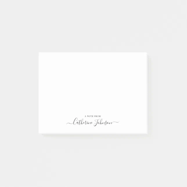 Elegant Modern Girly Script Calligraphy Note From | Zazzle