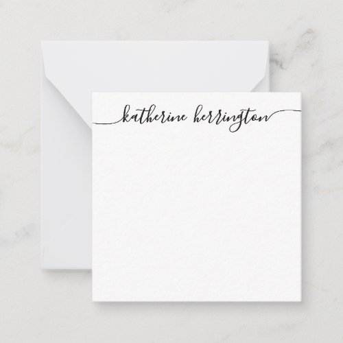 Elegant Modern Girly Swash Script Name Calligraphy Note Card