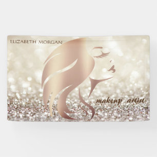 Elegant Modern Glamorous Glitter Face Silhouette Banner