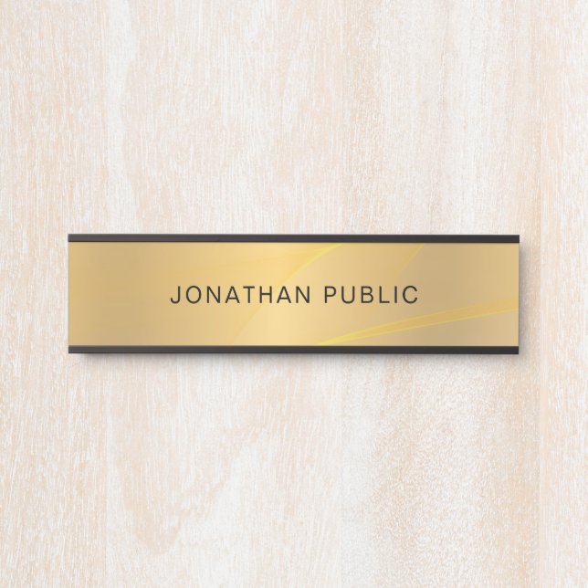 Elegant Modern Glamorous Gold Template Trendy Door Sign (Front)