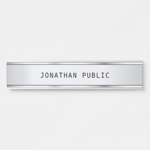 Elegant Modern Glamorous Silver Template Simple Door Sign