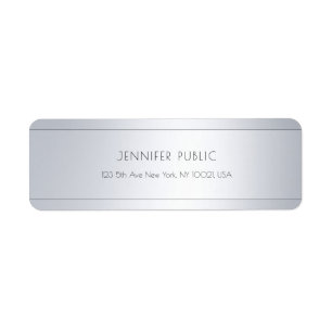 Elegant Modern Glamour Silver Return Address Label