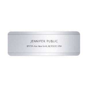 Elegant Modern Glamour Silver Return Address Label