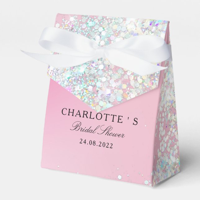 Elegant Modern  Glitter Bridal Shower Geschenkscha Favor Boxes (Front Side)