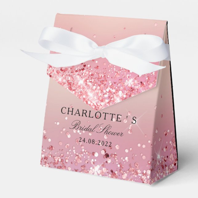 Elegant Modern  Glitter Bridal Shower Geschenkscha Favor Boxes (Front Side)