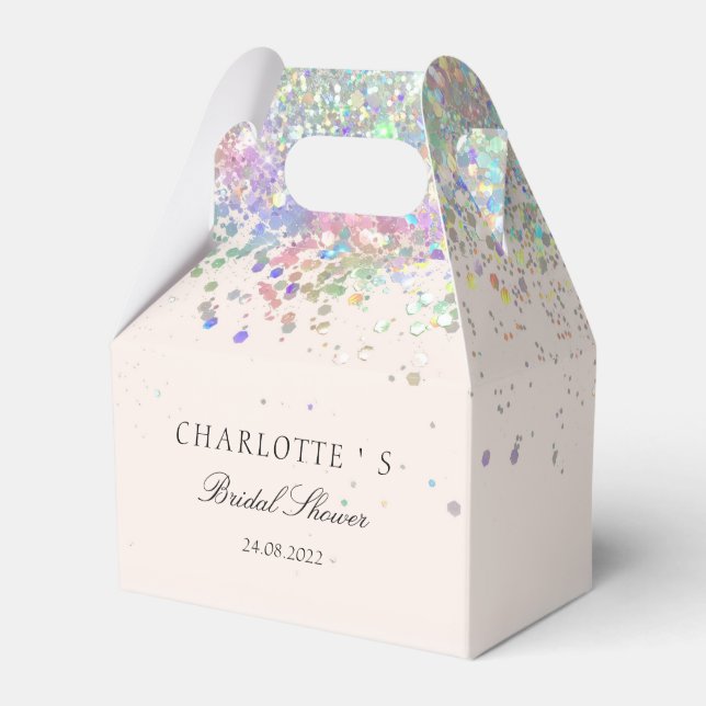 Elegant Modern  Glitter Bridal Shower Geschenkscha Favor Boxes (Front Side)