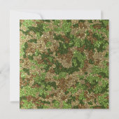 Elegant Modern Glitter Camouflage Military Wedding Invitation (Back)