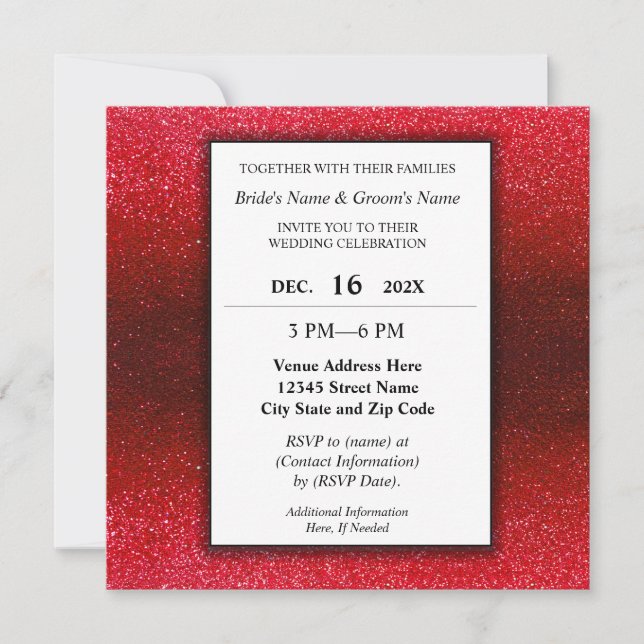 Elegant Modern Glitter Engagement Wedding Party  Invitation (Front)