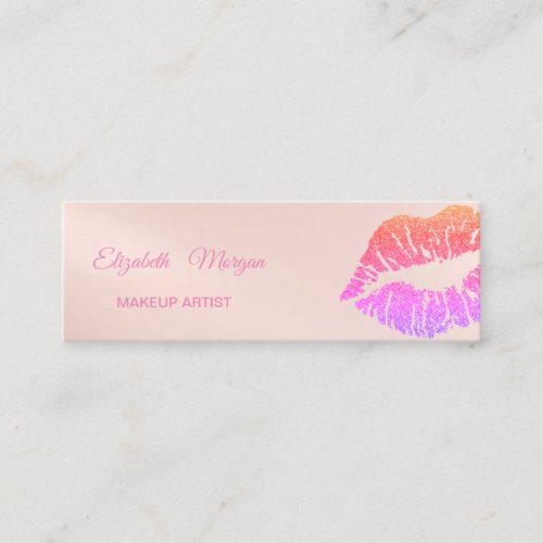 Elegant Modern  Glitter Lips Mini Business Card