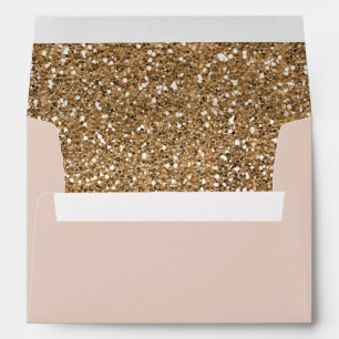 Elegant Modern Glitter Rose Gold Blush Glam Party Envelope