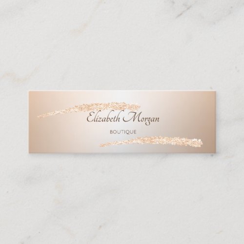Elegant ModernGlitter  Rose Gold Brush Stroke Mini Business Card