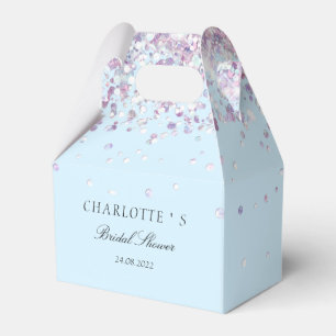 Elegant Modern Glitter Silber-Blau Bridal Shower Favor Boxes