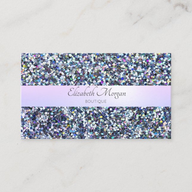 Elegant Modern Glitter,Sparkles ,Stripe Business Card (Front)