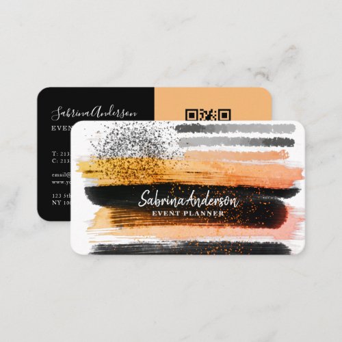 Elegant Modern Gold and Black Abstract Business Card