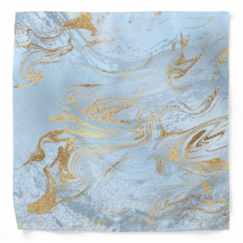 Elegant modern gold and blue marble  glitter bandana