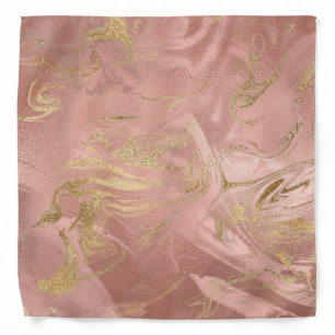 Elegant modern gold and rose gold marble look bandana