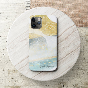 Elegant Modern Gold and Teal Abstract  iPhone 11 Pro Case