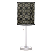 Elegant Modern Gold Art Deco Squares Tiles Pattern Table Lamp (Right)