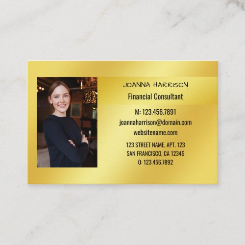 Elegant Modern Gold Background European Photo Busi Business Card