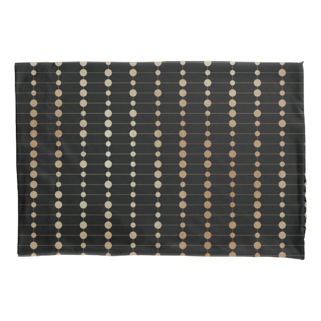 Elegant Modern Gold Beads Circles Dots Pattern | Pillow Case (Front-Left)