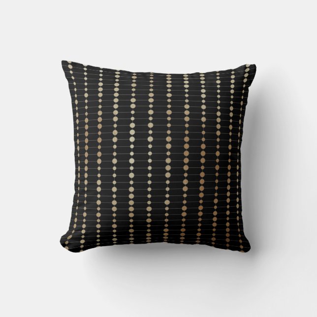 Elegant Modern Gold Beads Circles Dots Pattern | Throw Pillow (Front)