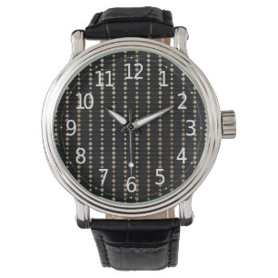 Elegant Modern Gold Beads Circles Dots Pattern   Watch