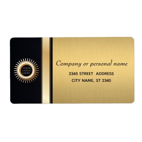 Elegant modern gold  black add logo label