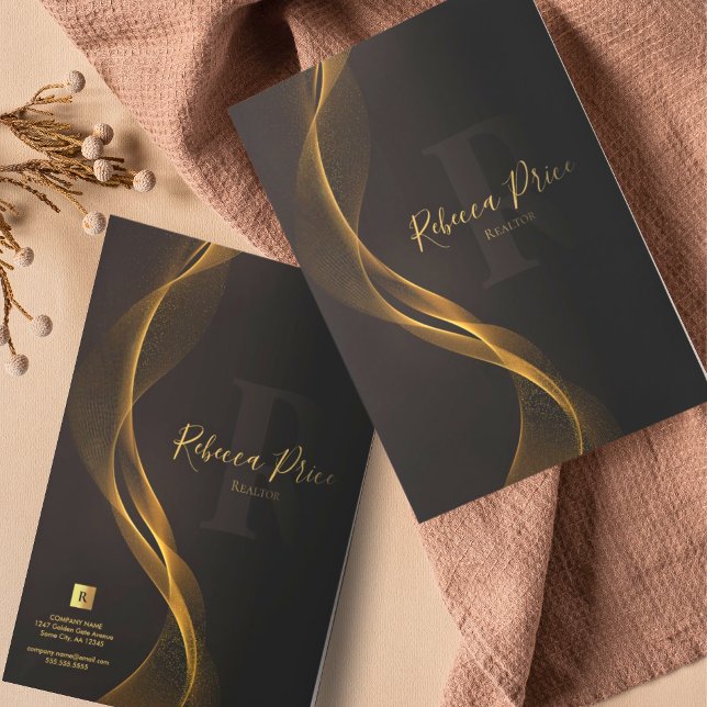 Elegant Modern Gold Black and Dark Chocolate Pocket Folder (Creator Uploaded)