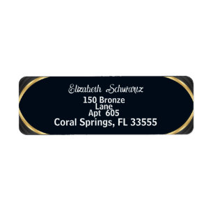 Elegant Modern Gold Black and White Calligraphy Label