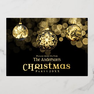 Elegant Modern Gold Black Family Christmas Party