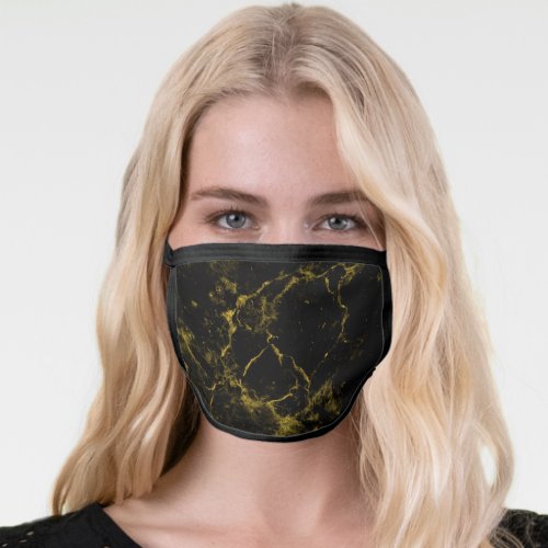 Elegant modern gold black marble face mask