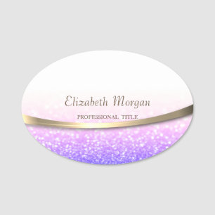 Elegant Modern, Gold, Bokeh Name Tag