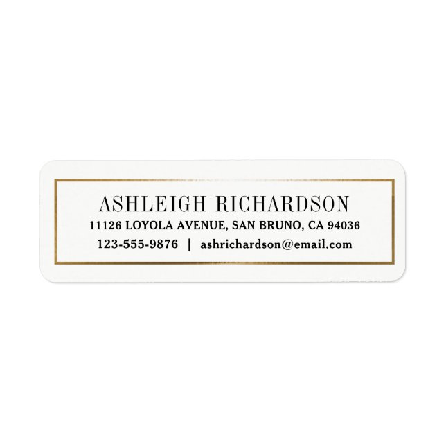 Elegant Modern Gold Border Label (Front)