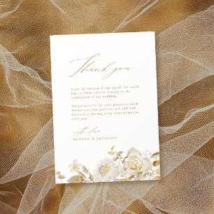 Elegant Modern Gold Botanical Floral Thank You Card