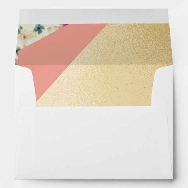 Elegant Modern Gold Brush Wedding Invitation Envelope (Back (Bottom))