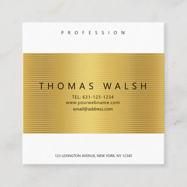 Matte Gold Card Elegant Modern Gold Card with Gold lines | Zazzle