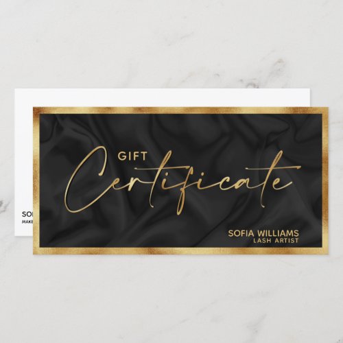 Elegant modern gold Certificate Gift Card