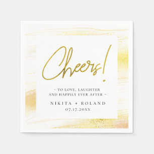 Elegant Modern Gold Cheers Napkins