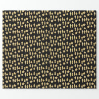 Gold Glitter Christmas Ornament Elegant Dark Brown Wrapping Paper | Zazzle