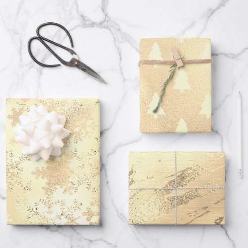 Elegant Modern Gold Christmas Pattern  Wrapping Paper Sheets