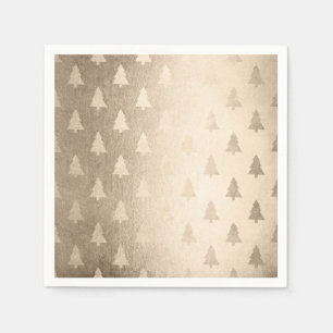 Elegant modern gold Christmas tree pattern Napkins