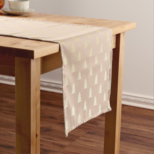 Elegant  Modern Gold Christmas Tree Pattern Short Table Runner